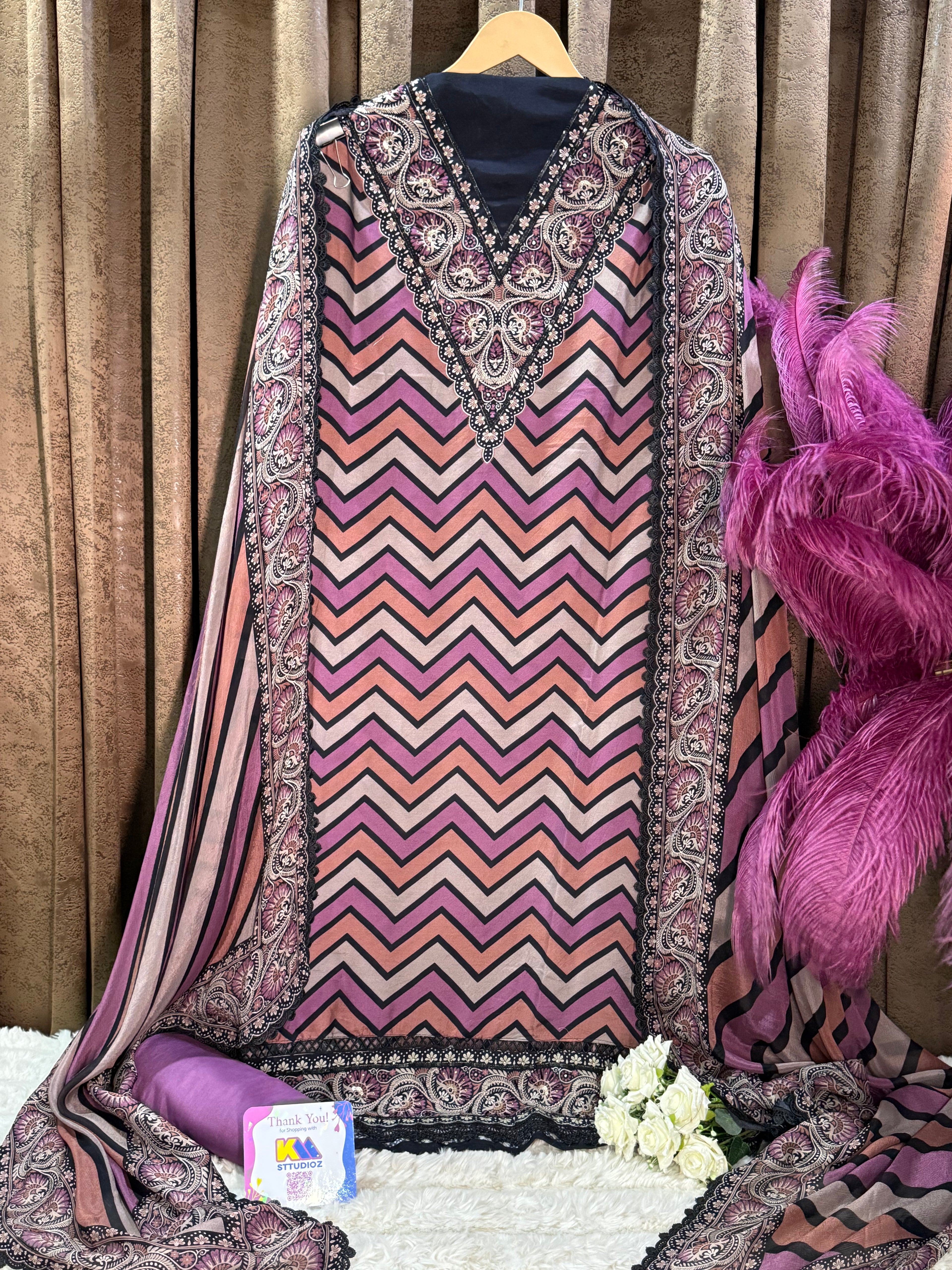 Premium Designer Muslin Cotton Suit Set