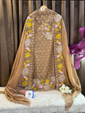 Pure Linen Jamdani Heirloom Designer Suit Set