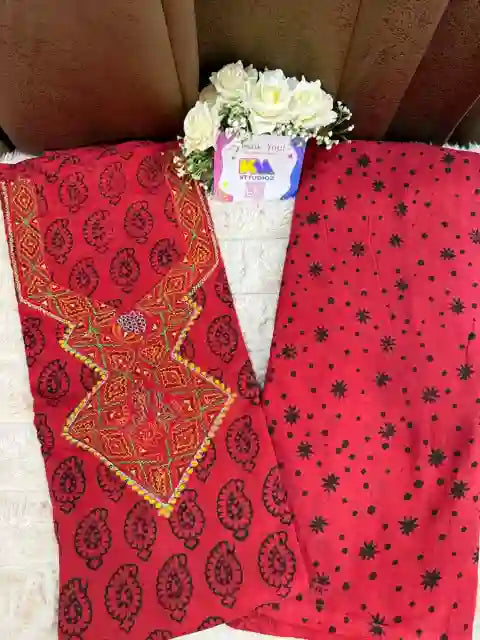Pure Cotton Bagh Hand Block Suit Set
