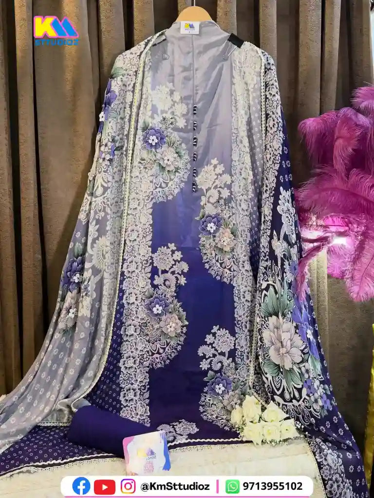 Premium Designer Muslin Cotton Suit Set