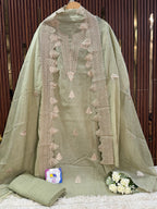 Mul Chanderi Cutwork Designer Suit Set