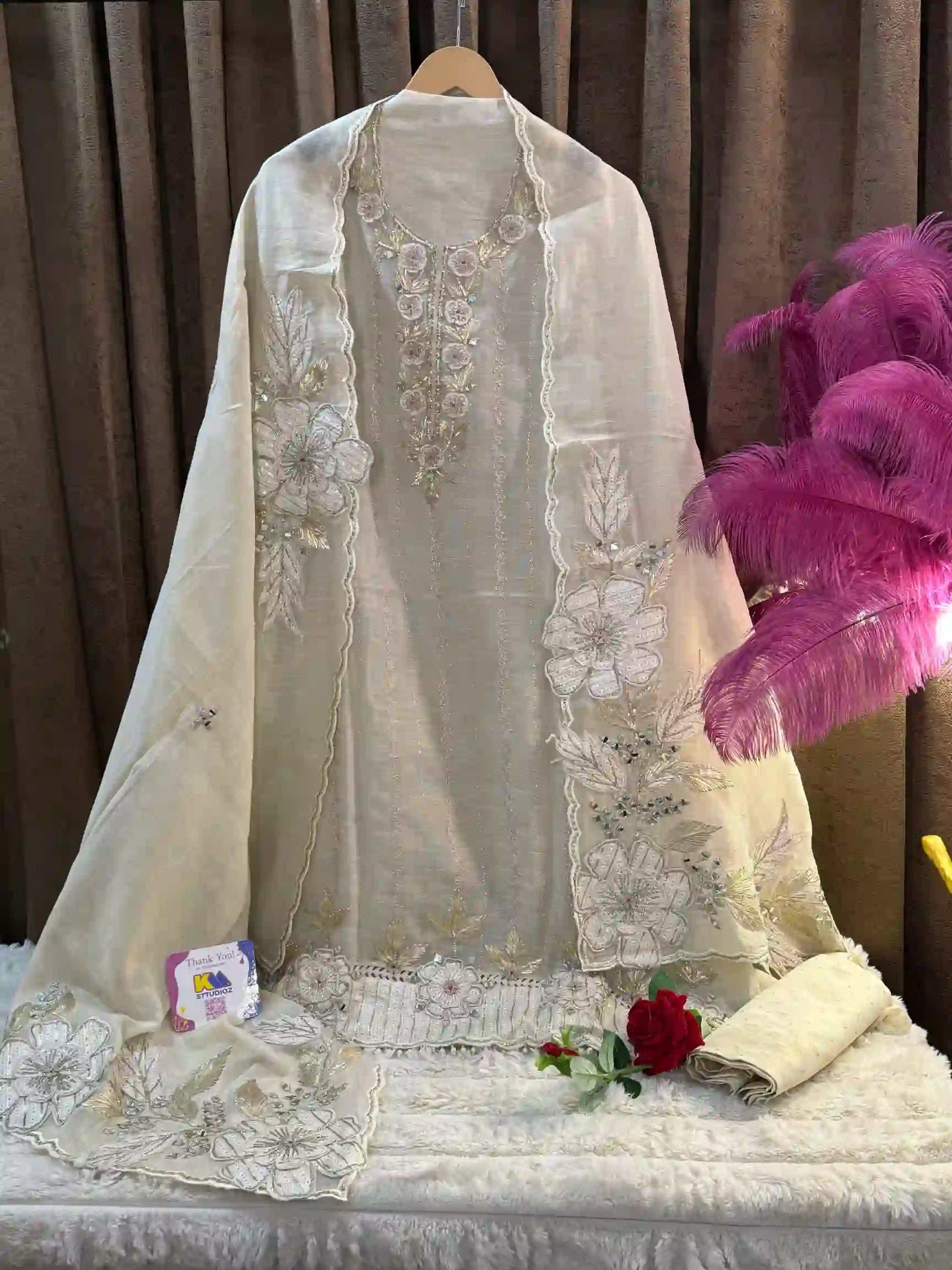 Soft Shimmer Tissue Designer Suit Set