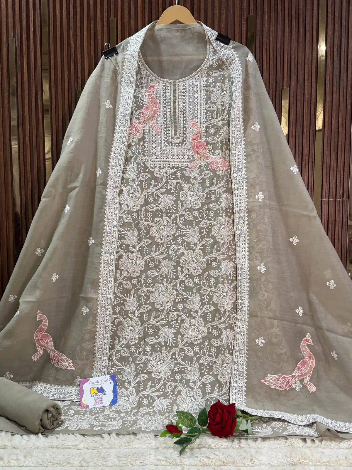 Mul Lucknowi Designer Suit Set