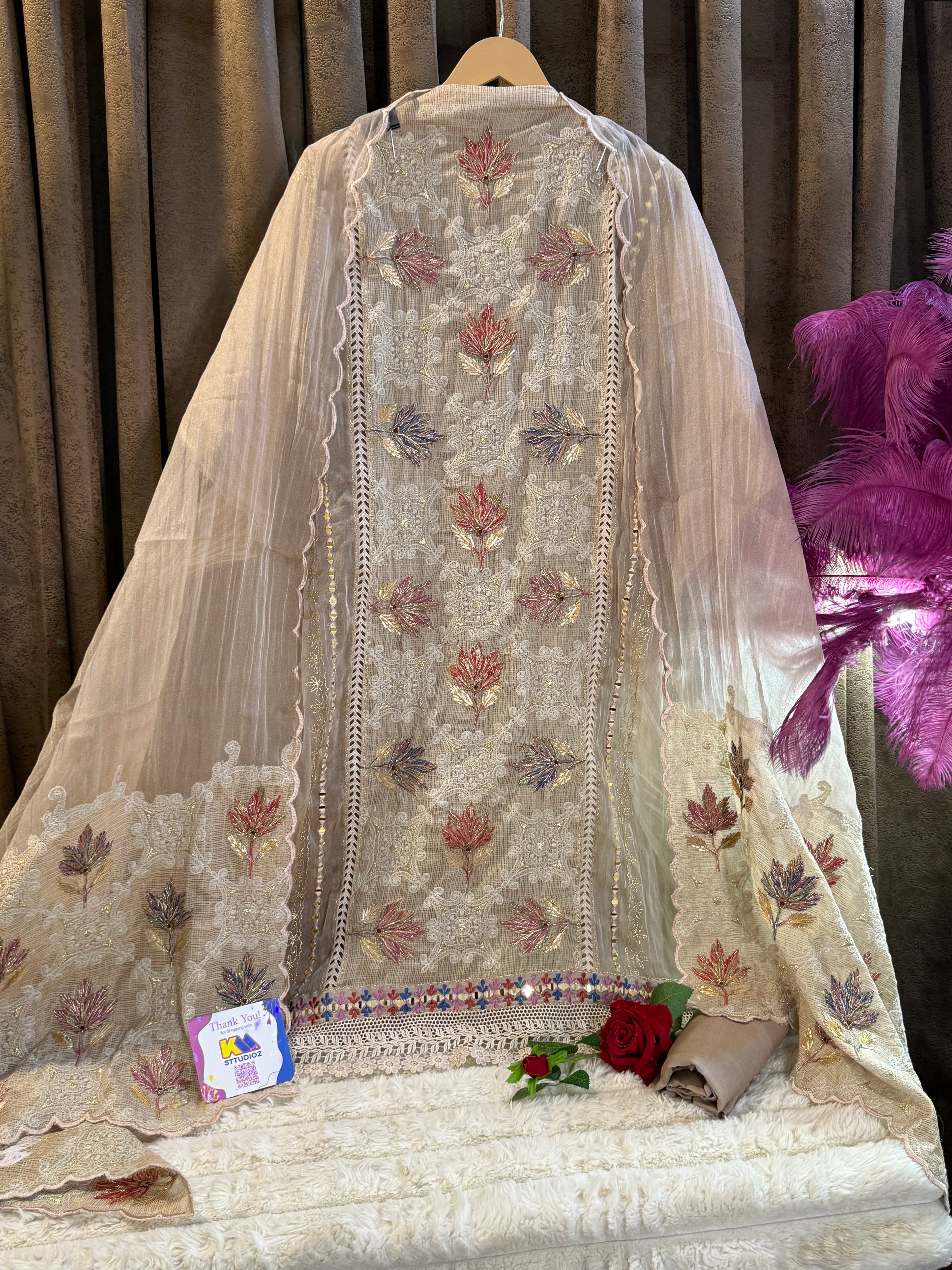 Pure Crush Tissue Designer Suit Set