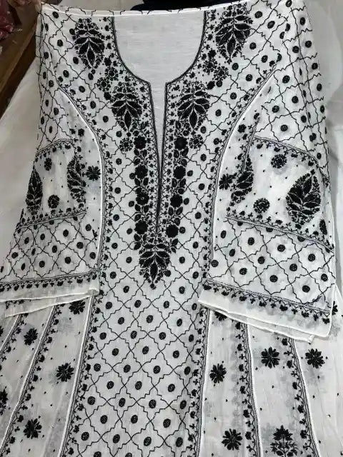 Premium Malmal Lucknowi Chikankari Heritage Suit Set