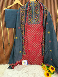 Ajrakh Cotton Designer Suit Set