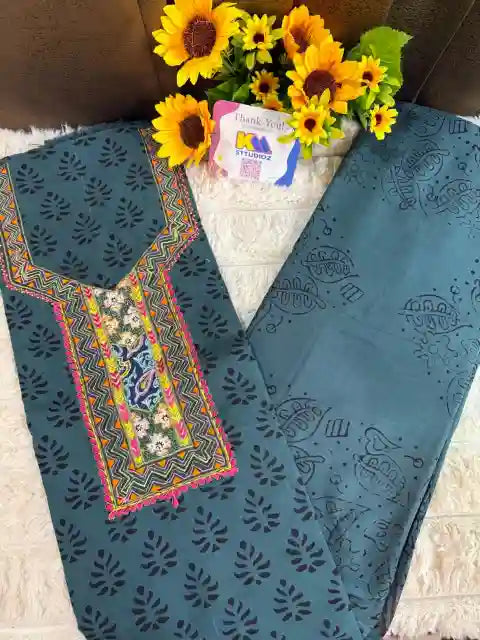 Pure Cotton Bagh Hand Block Suit Set