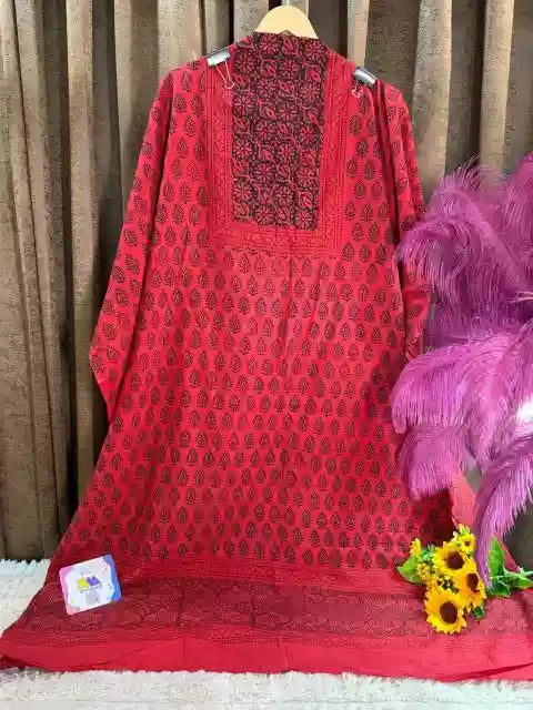 Premium Cotton Hand Block Kurta Material