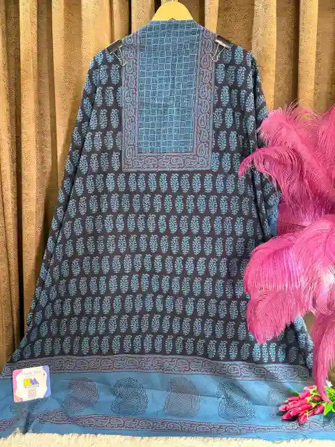 Premium Cotton Hand Block Kurta Material