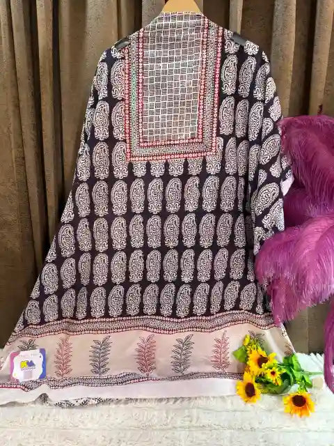 Premium Cotton Hand Block Kurta Material
