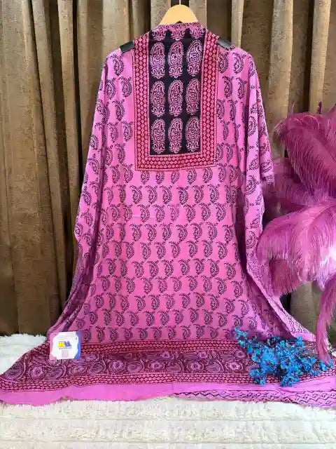 Premium Cotton Hand Block Kurta Material