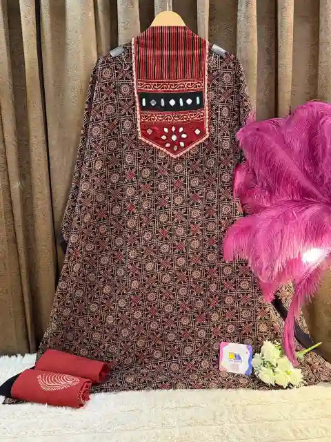 Pure Cotton Signature Ajrakh Designer Suit Set