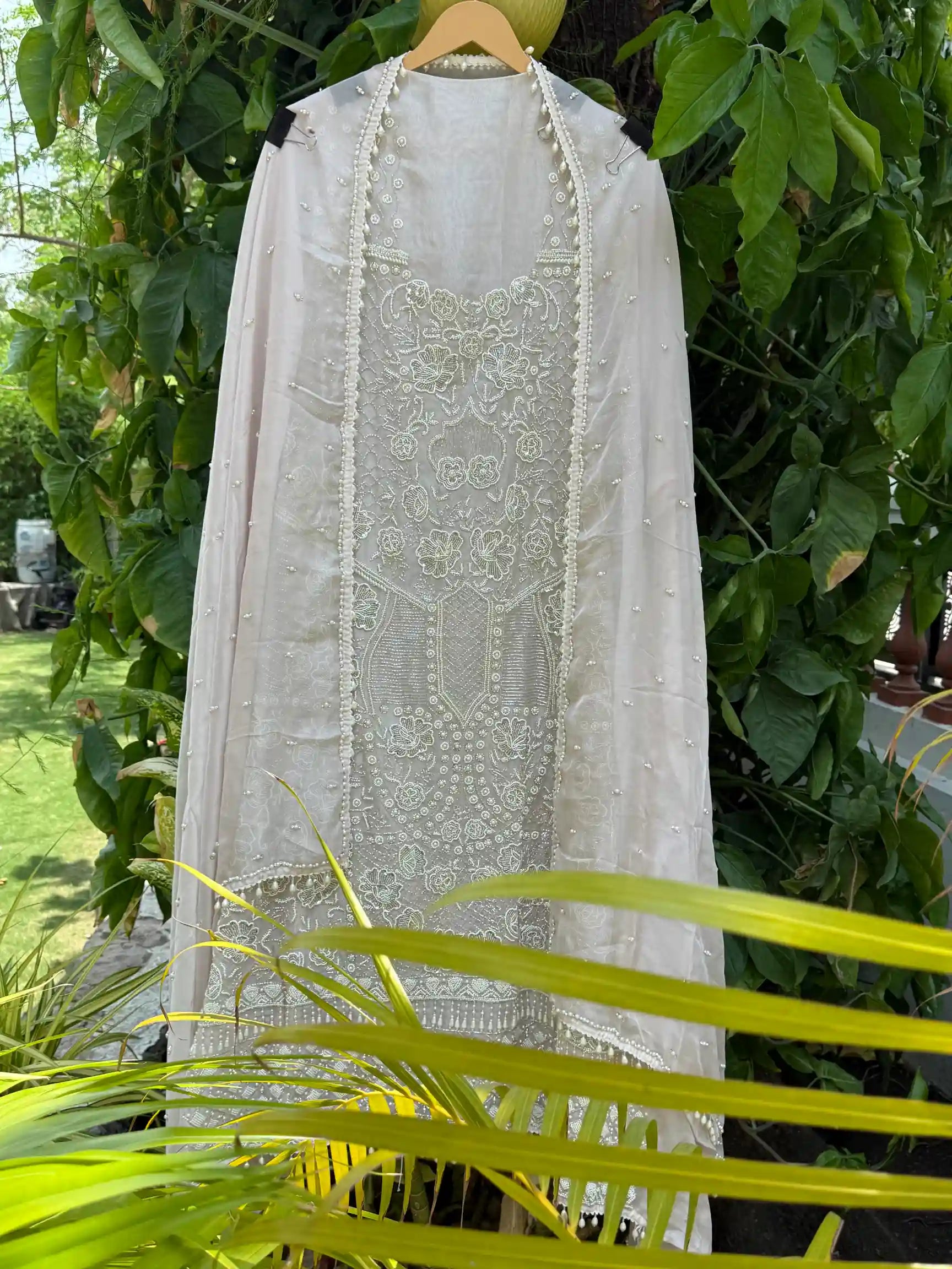 Premium Pure Organza Designer Wedding Suit Set
