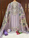 Floral Muslin Chanderi Designer Suit Set