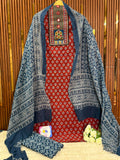 Ajrakh Handblock Printed Cotton Suit Set