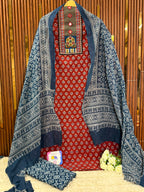 Ajrakh Handblock Printed Cotton Suit Set
