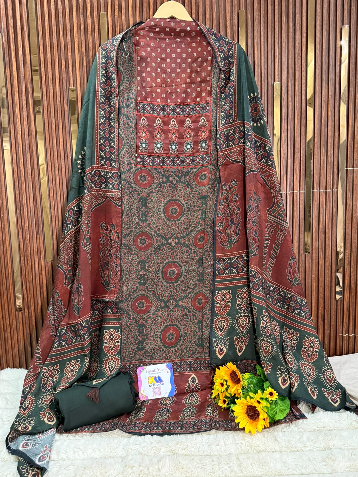 Ajrakh Handblock Printed Cotton Suit Set