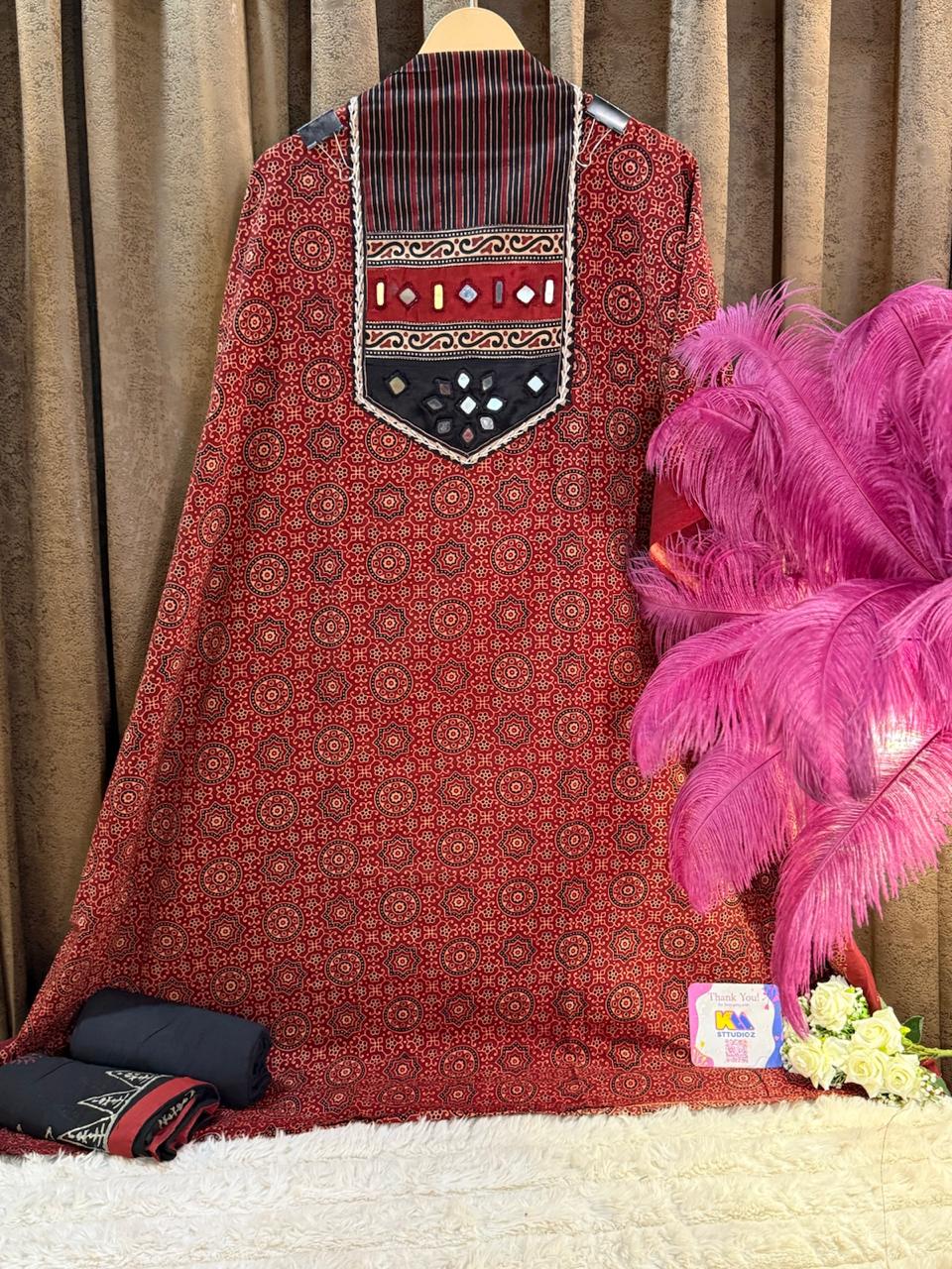 Pure Cotton Signature Ajrakh Designer Suit Set
