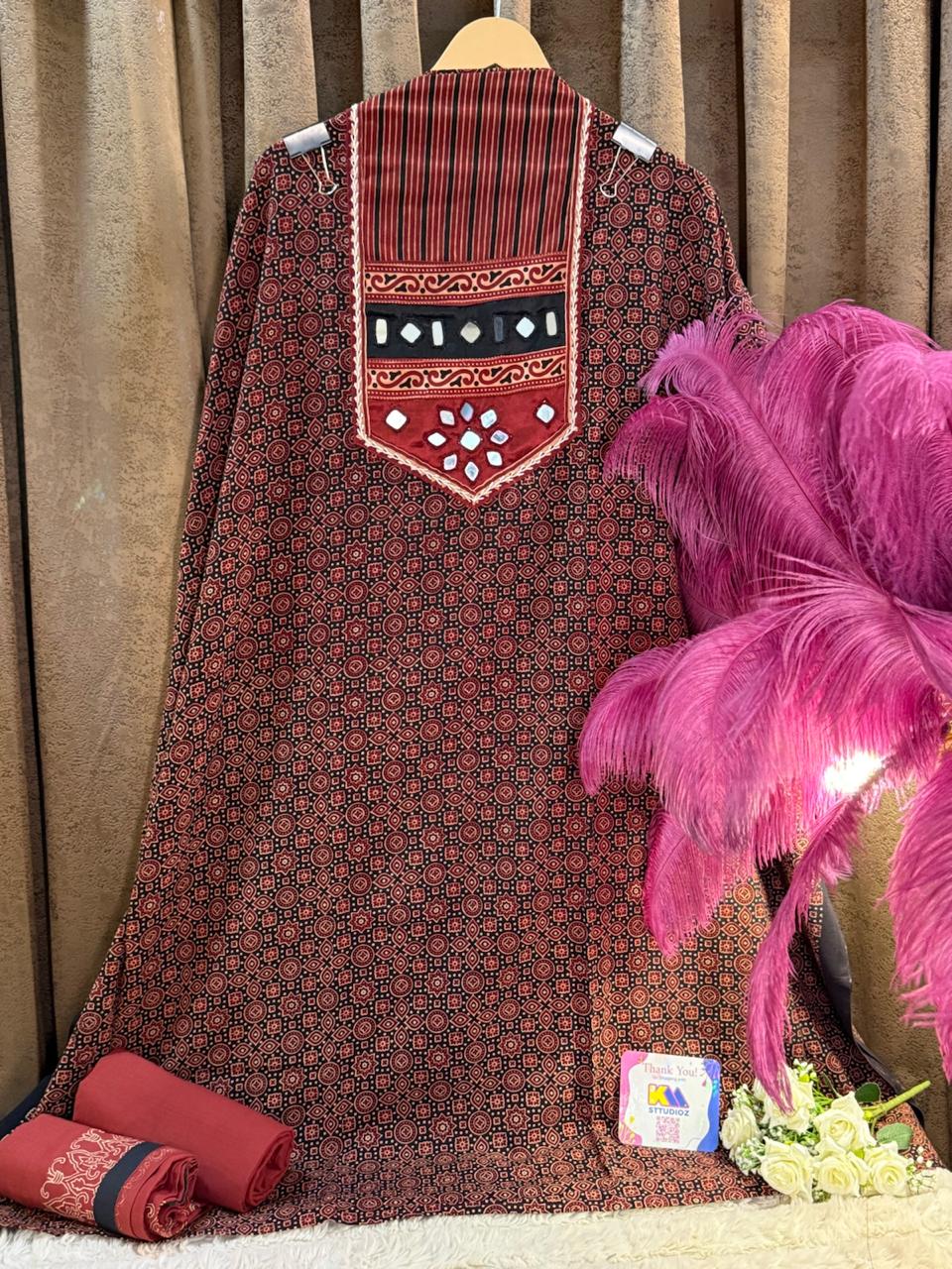 Pure Cotton Signature Ajrakh Designer Suit Set