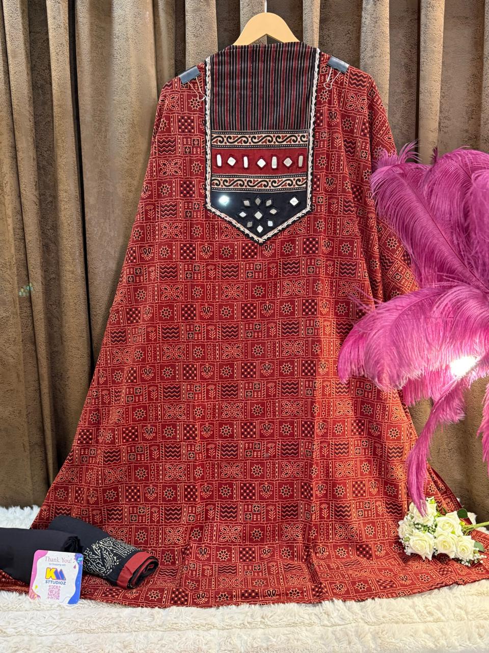 Pure Cotton Signature Ajrakh Designer Suit Set