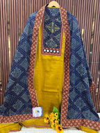 Jam Cotton Rayon Bandhani Designer Kurta Set