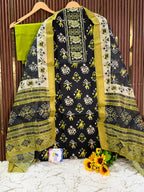 Premium Jam Cotton Patola Print Designer Suit Set