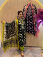 Premium Jam Cotton Patola Print Designer Suit Set