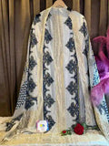 Dola Ajrakh × Banarasi luxurious Unstitched Suit Set