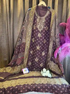 Dola Ajrakh × Banarasi 2-Piece Unstitched Suit Set