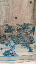 Peacock Jamdani Chanderi Silk Cotton Designer Suit Set