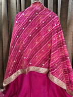 Dola Silk Zardozi Designer Suit Set with Lehariya Dupatta