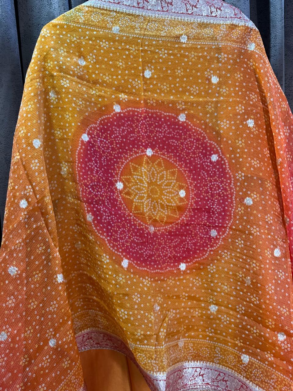 Classic Rust Dola Silk Gota Patti Designer Suit Set