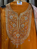 Classic Rust Dola Silk Gota Patti Designer Suit Set