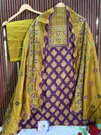 Jaipuri Cotton Ajrakh Thread Embroidery Designer Kurta Set