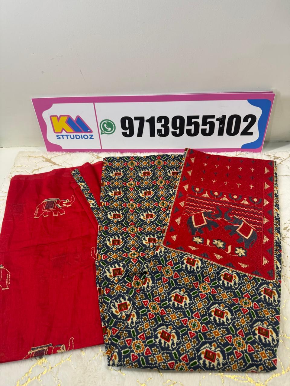 Elephant Patola Print Designer Suit Set