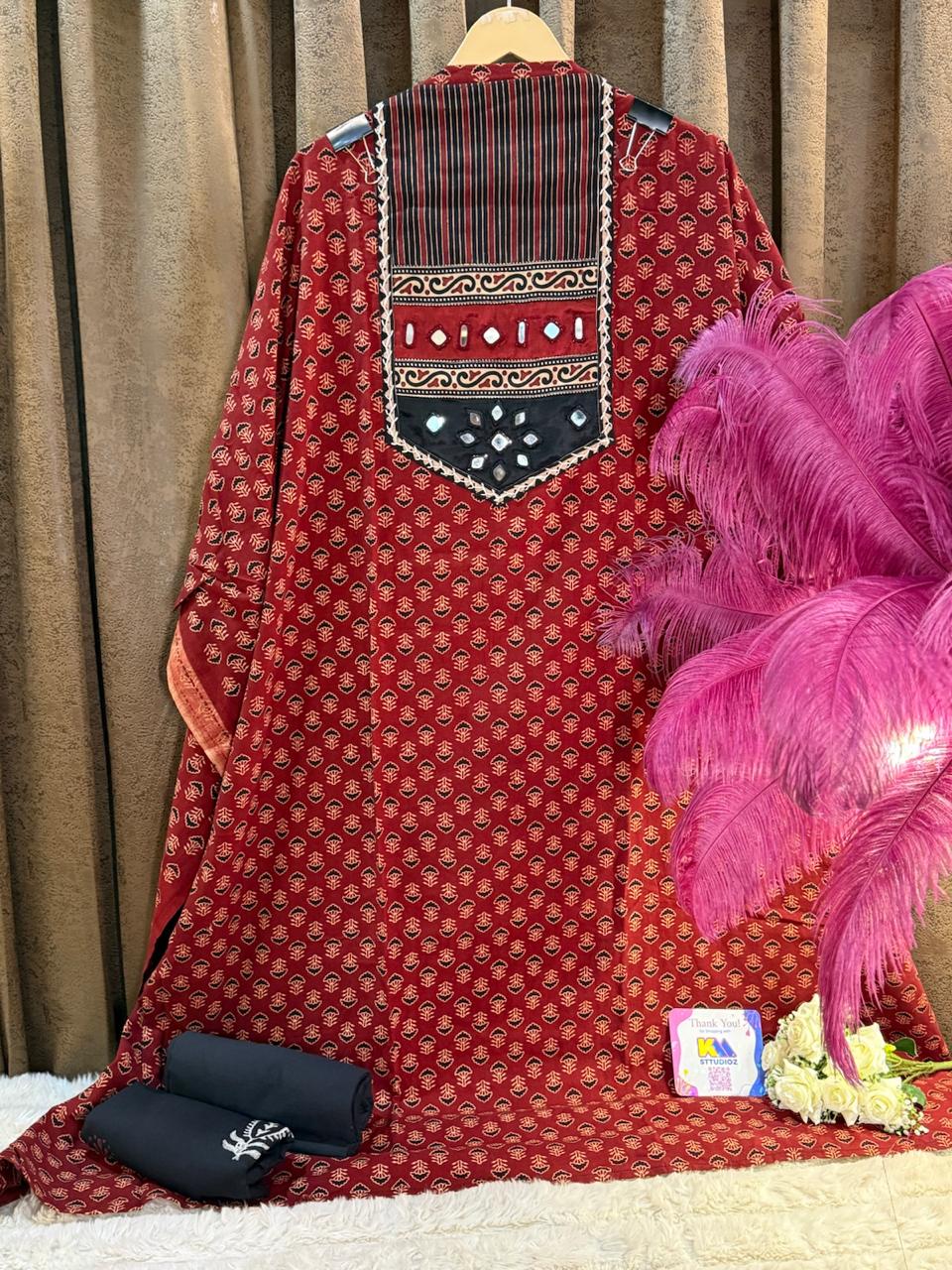 Pure Cotton Signature Ajrakh Designer Suit Set