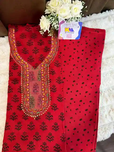 Pure Cotton Bagh Hand Block Designer Suit Set