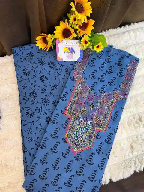 Pure Cotton Bagh Hand Block Designer Suit Set