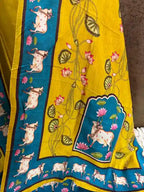 Pichwai Russian Silk Designer Suit Set