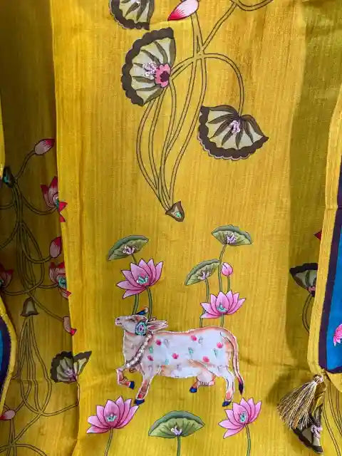 Pichwai Russian Silk Designer Suit Set