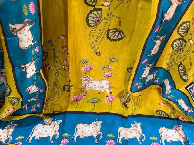 Pichwai Russian Silk Designer Suit Set
