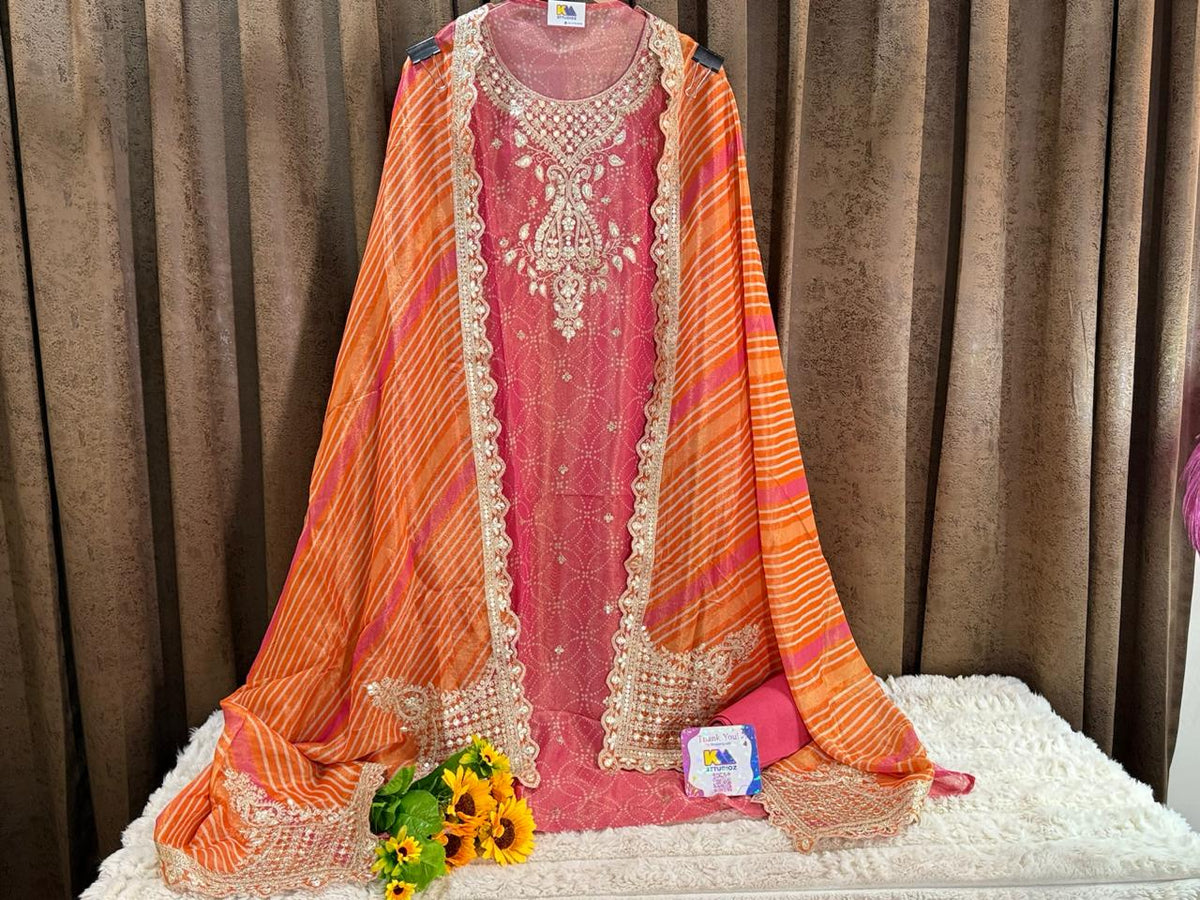Festive Bandhani × Leheriya Designer Suit