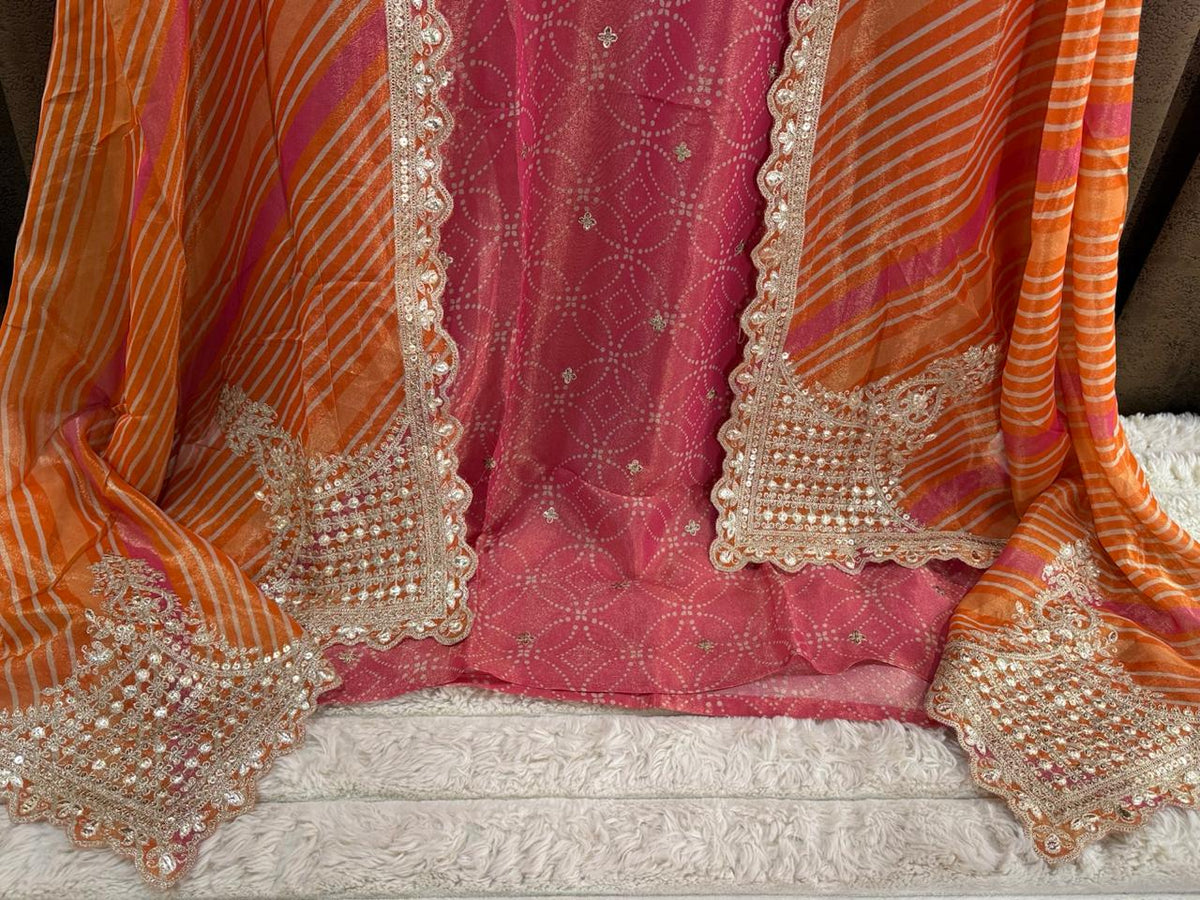 Festive Bandhani × Leheriya Designer Suit