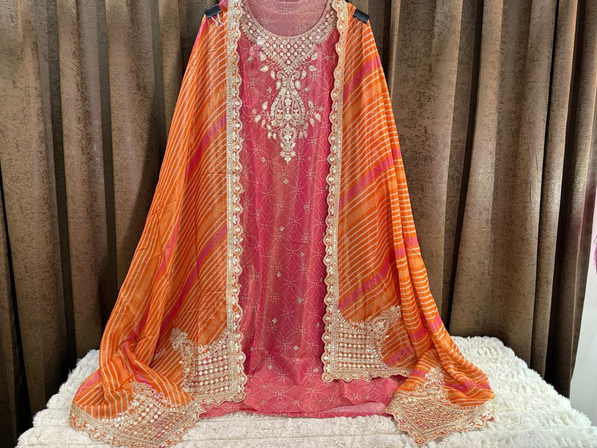 Festive Bandhani × Leheriya Designer Suit