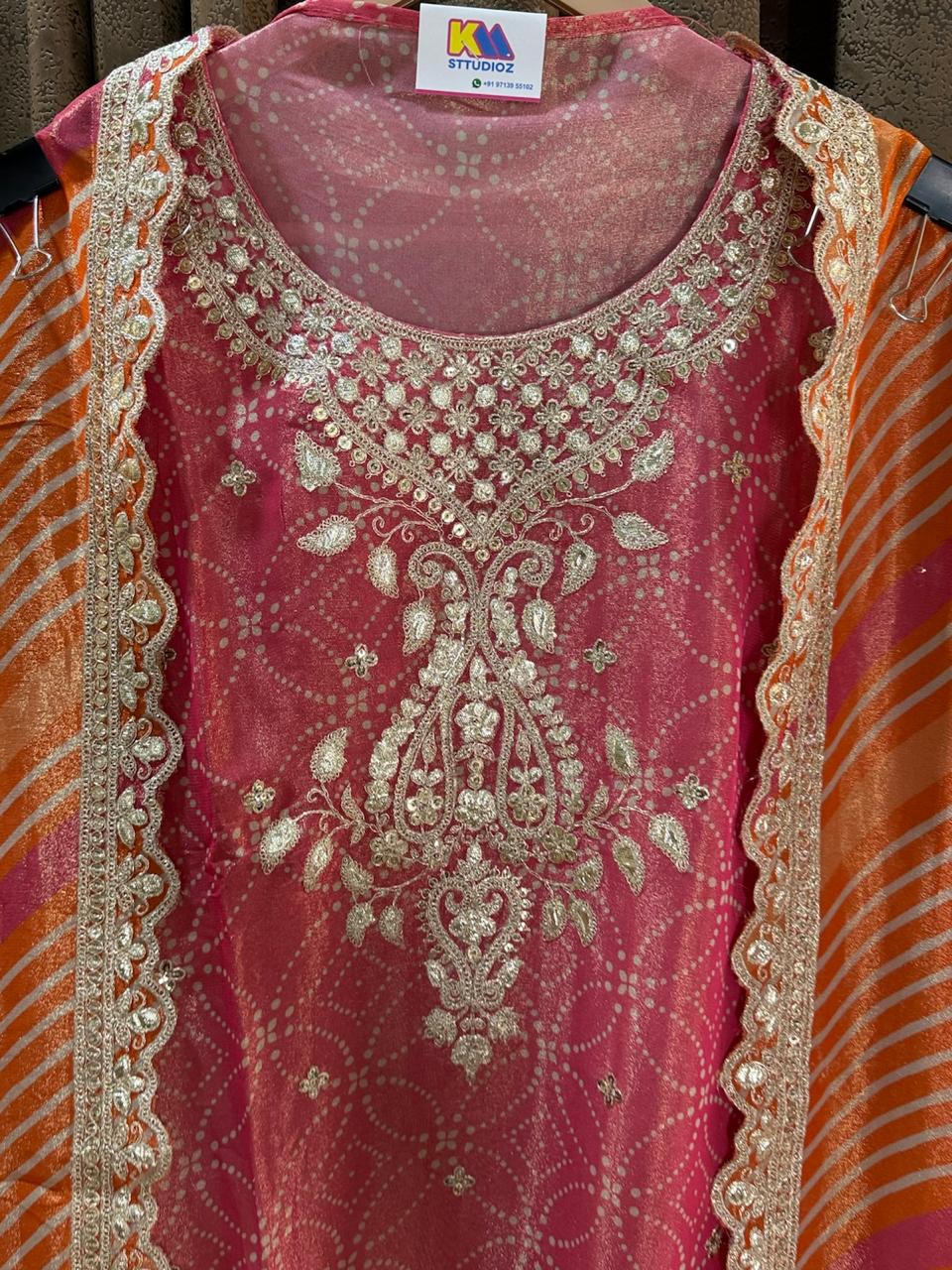 Festive Bandhani × Leheriya Designer Suit