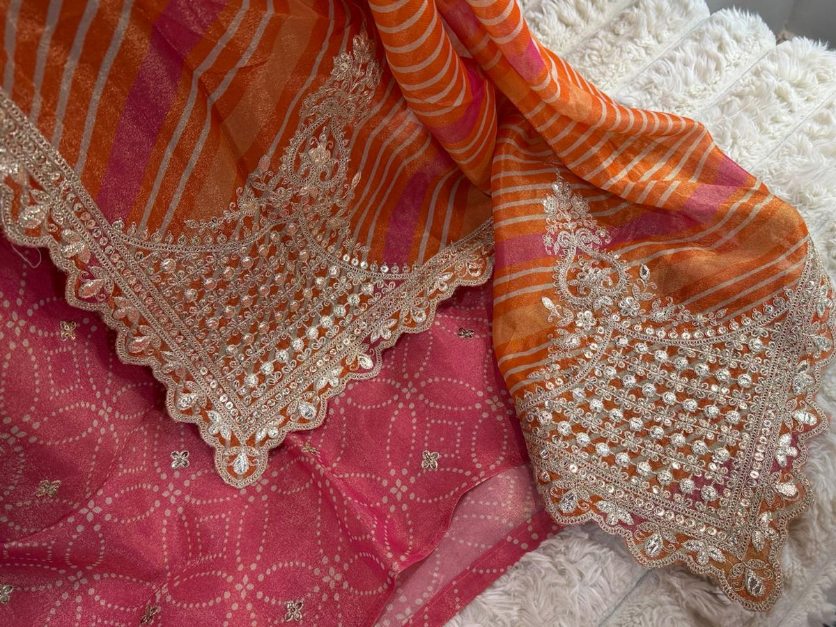 Festive Bandhani × Leheriya Designer Suit