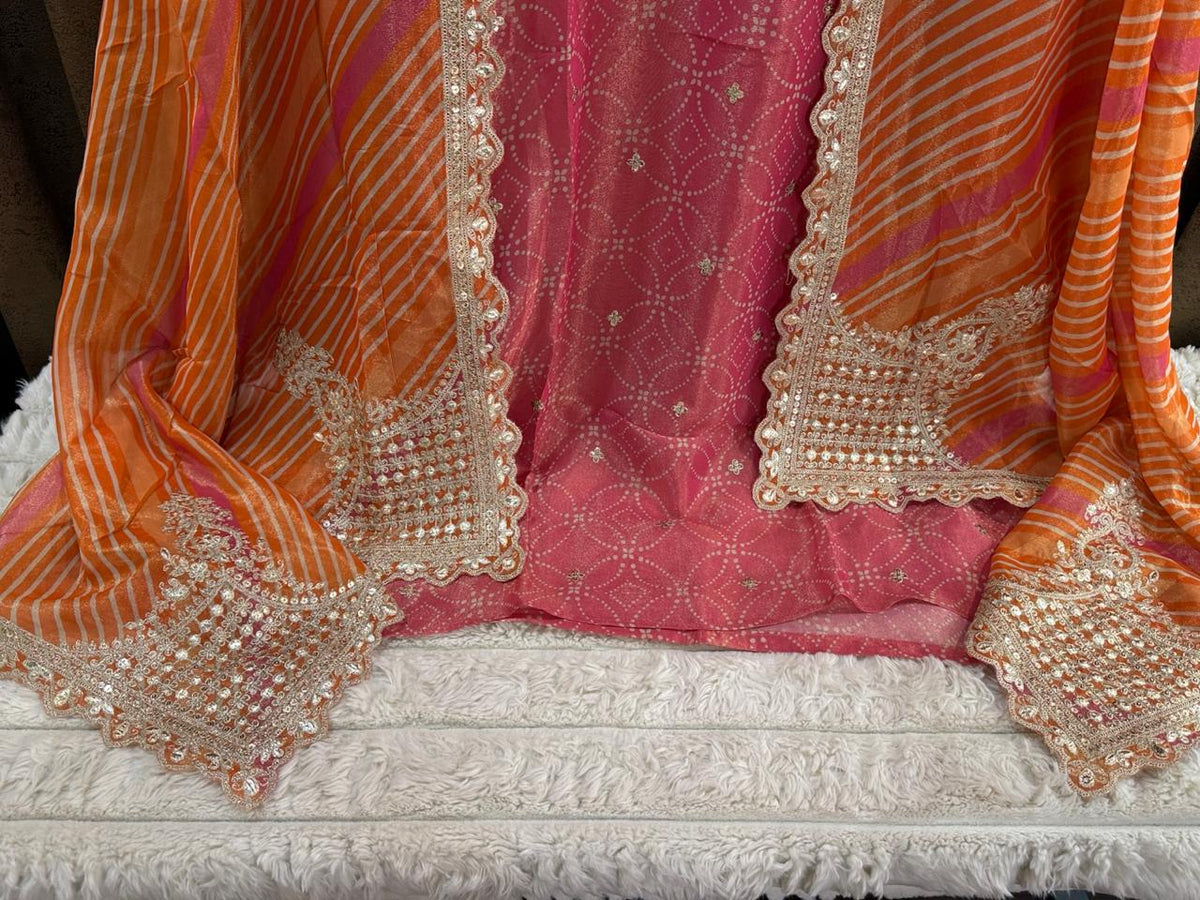 Festive Bandhani × Leheriya Designer Suit