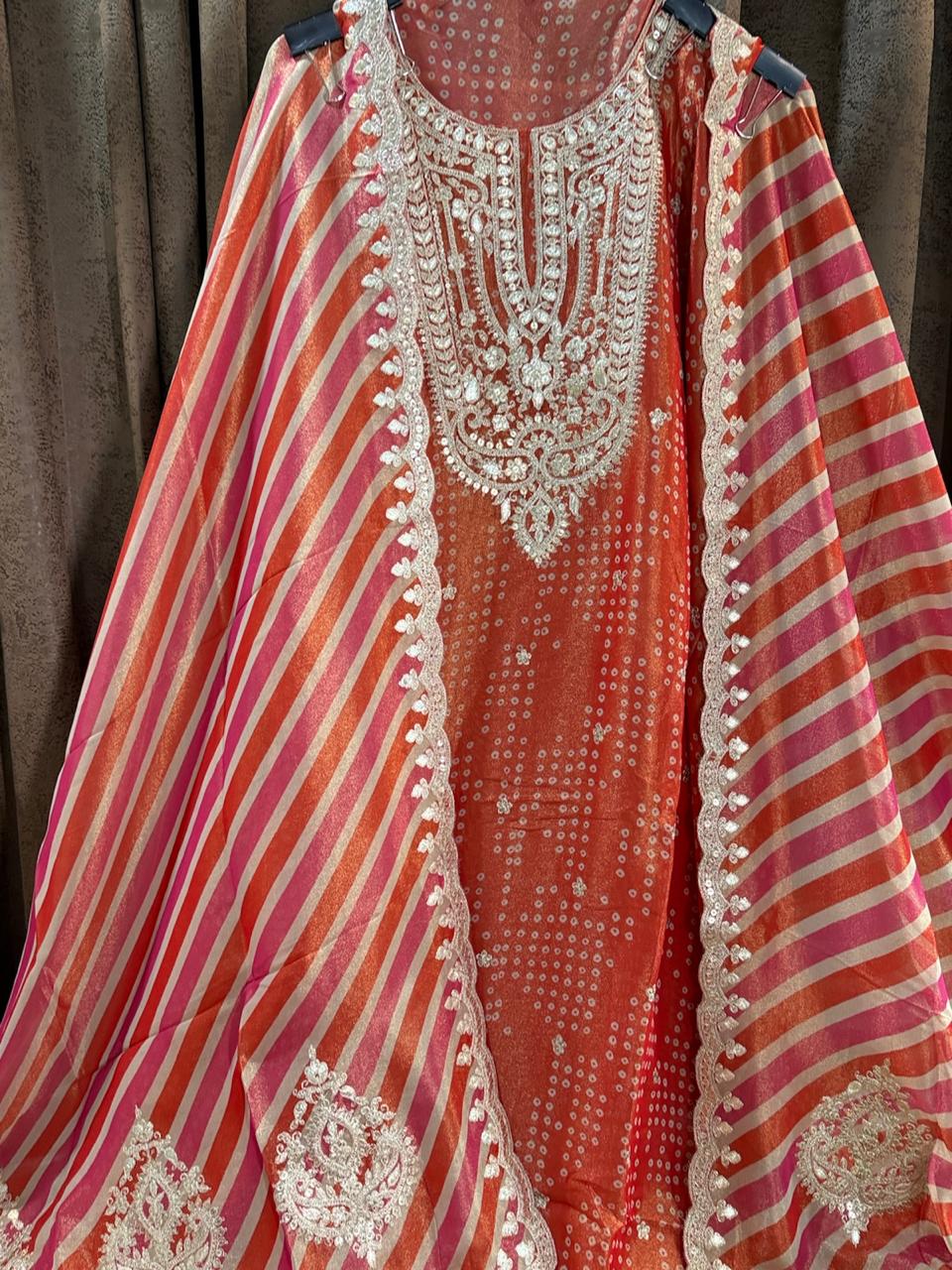 Festive Bandhani × Leheriya Designer Suit