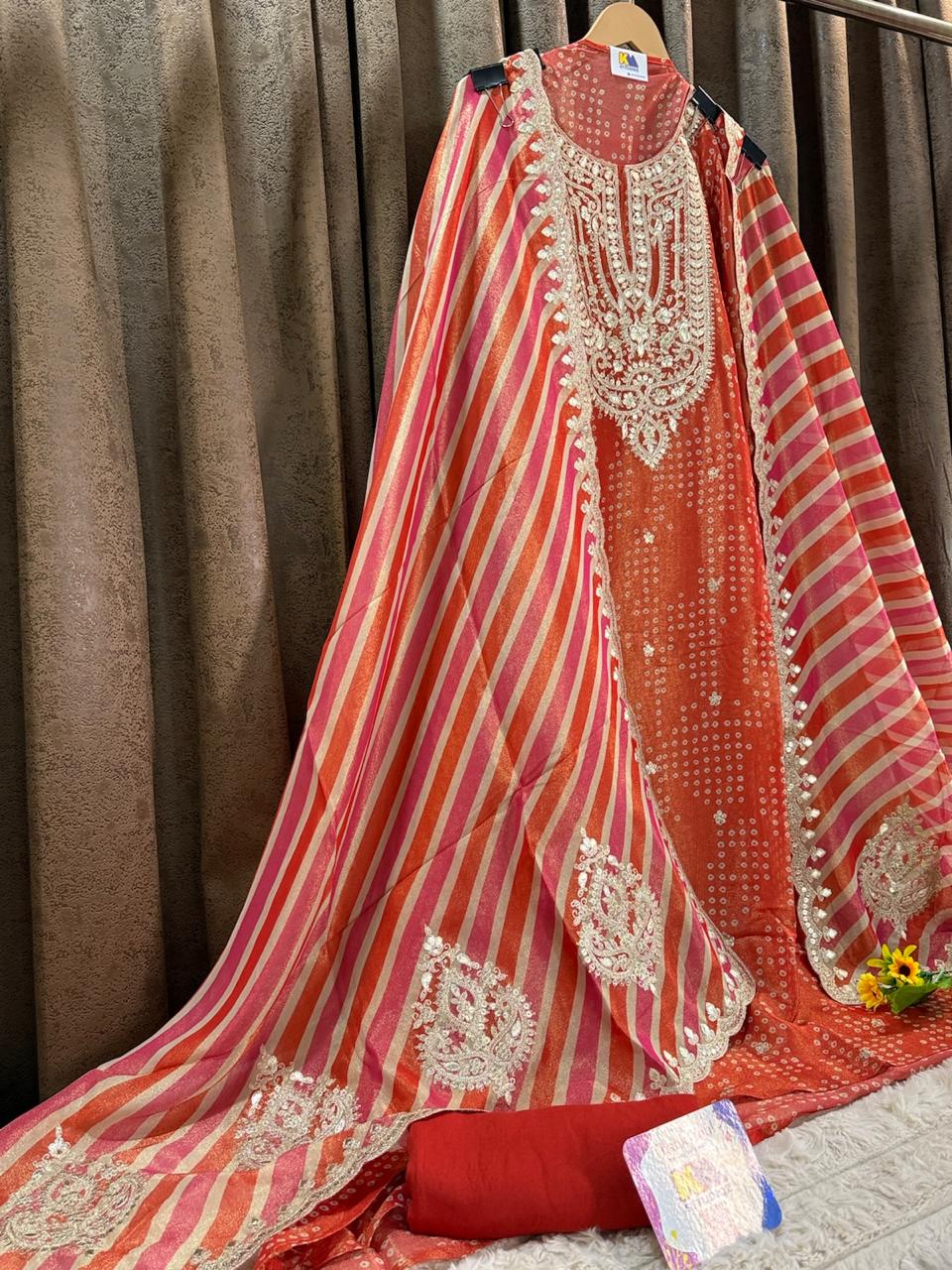 Festive Bandhani × Leheriya Designer Suit
