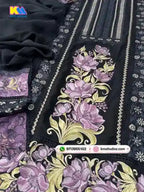 Pakistani Semi Organza Parsi Embroidered Suit Set